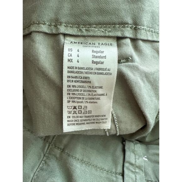 American‎ Eagle Stretch Super High-Rise Baggy Wide Leg Pants Olive Green Size 4 - Picture 12 of 12